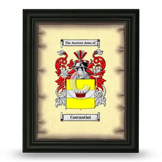 Costantini Coat of Arms Framed - Black