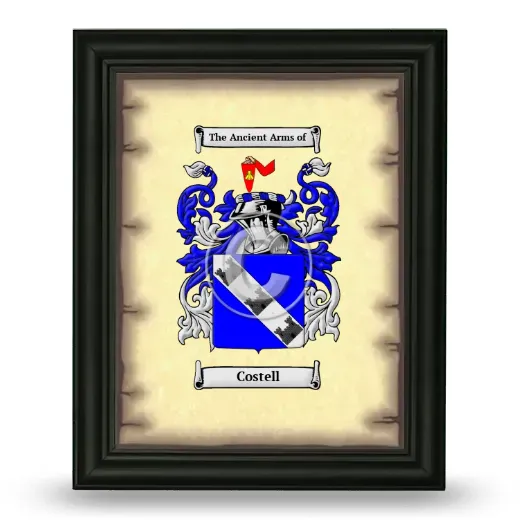 Costell Coat of Arms Framed - Black
