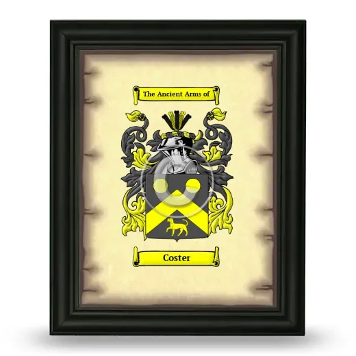 Coster Coat of Arms Framed - Black