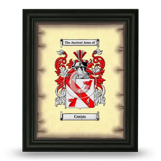 Cosyn Coat of Arms Framed - Black