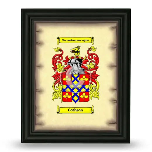 Cothron Coat of Arms Framed - Black
