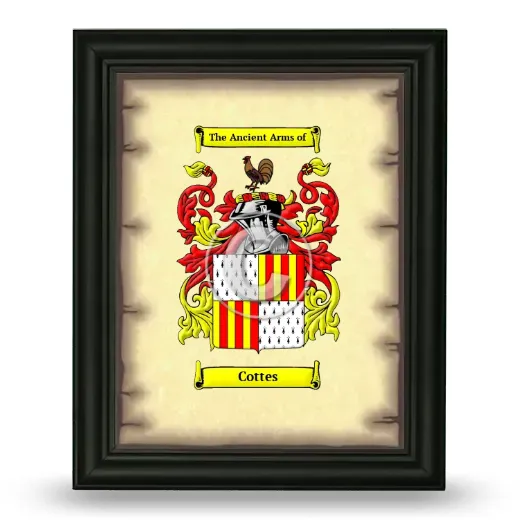 Cottes Coat of Arms Framed - Black