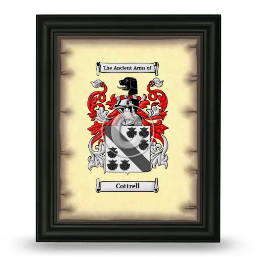 Cottrell Coat of Arms Framed - Black