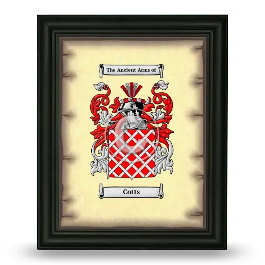 Cotts Coat of Arms Framed - Black