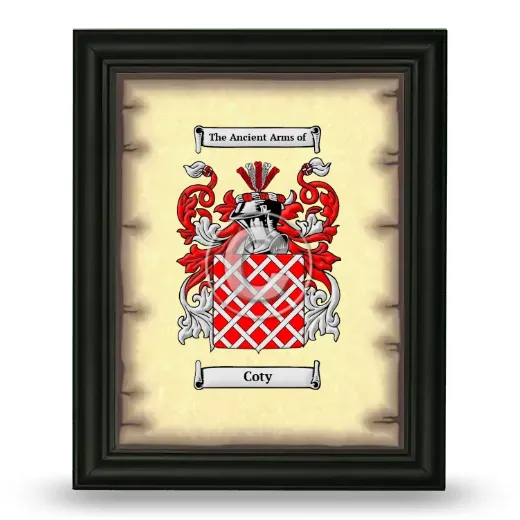 Coty Coat of Arms Framed - Black