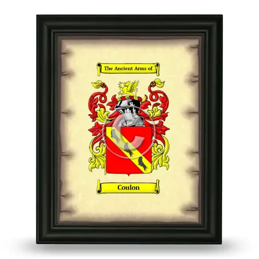 Coulon Coat of Arms Framed - Black