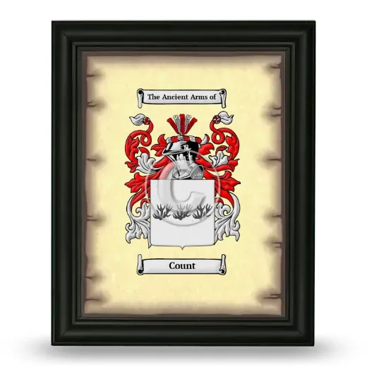 Count Coat of Arms Framed - Black