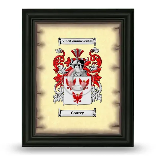 Courcy Coat of Arms Framed - Black