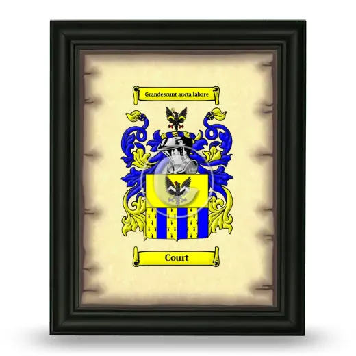 Court Coat of Arms Framed - Black