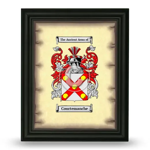 Courtemanche Coat of Arms Framed - Black