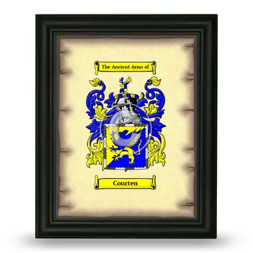 Courten Coat of Arms Framed - Black