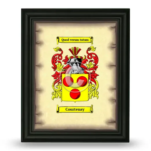 Courtenay Coat of Arms Framed - Black