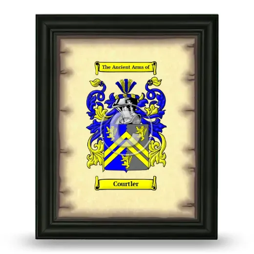 Courtler Coat of Arms Framed - Black