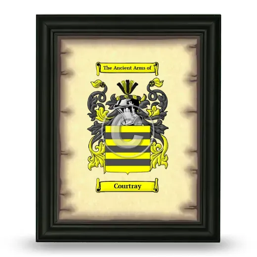 Courtray Coat of Arms Framed - Black