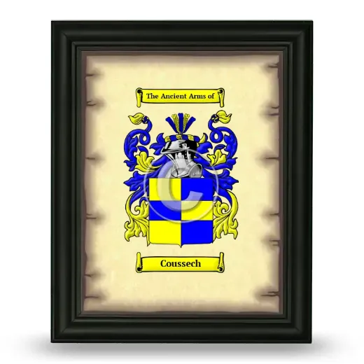 Coussech Coat of Arms Framed - Black
