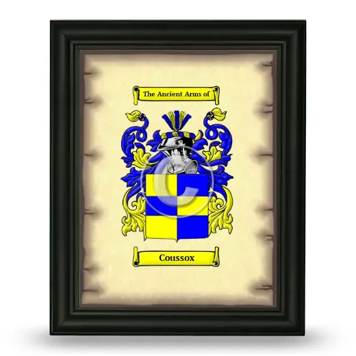 Coussox Coat of Arms Framed - Black