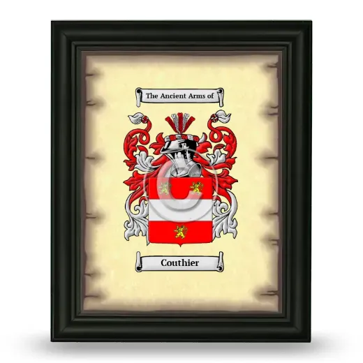 Couthier Coat of Arms Framed - Black