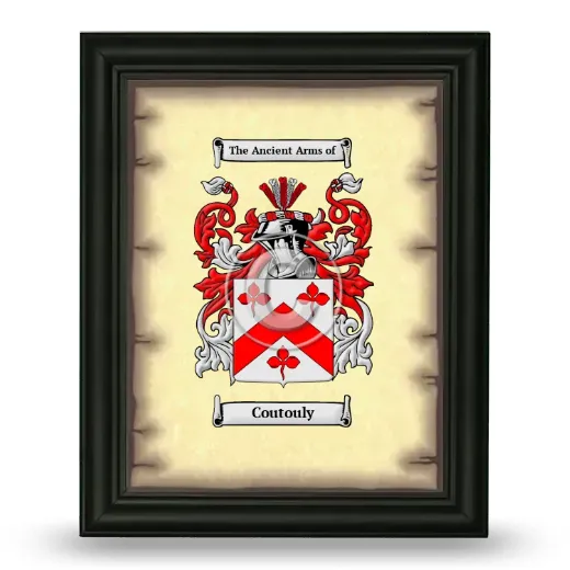 Coutouly Coat of Arms Framed - Black