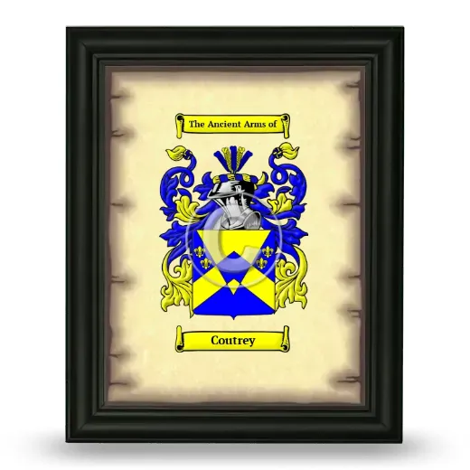 Coutrey Coat of Arms Framed - Black