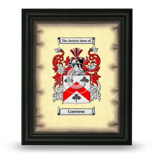 Couvreur Coat of Arms Framed - Black