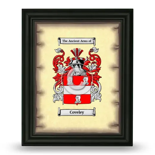 Coveley Coat of Arms Framed - Black
