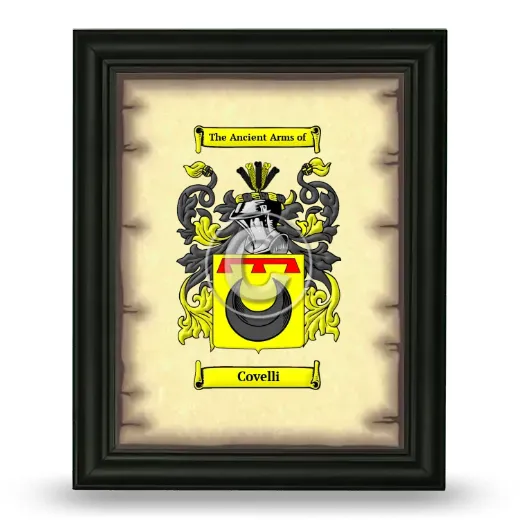 Covelli Coat of Arms Framed - Black