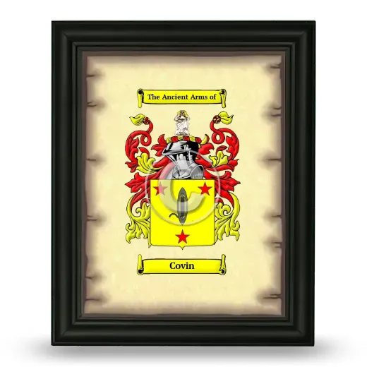 Covin Coat of Arms Framed - Black
