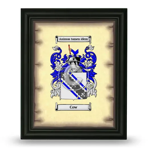Cow Coat of Arms Framed - Black