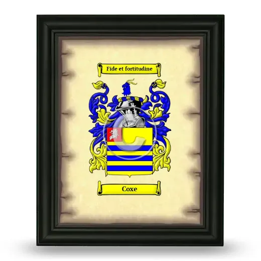 Coxe Coat of Arms Framed - Black