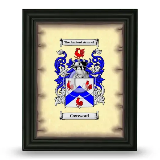 Coxsword Coat of Arms Framed - Black