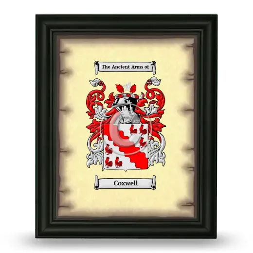Coxwell Coat of Arms Framed - Black