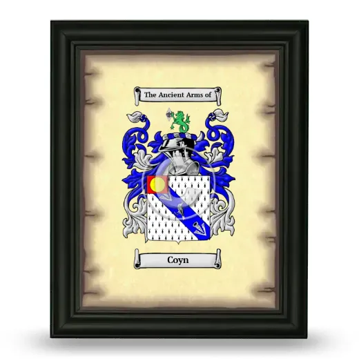 Coyn Coat of Arms Framed - Black