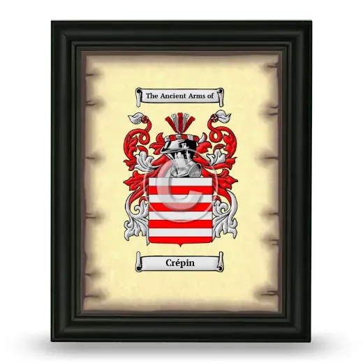 Crépin Coat of Arms Framed - Black