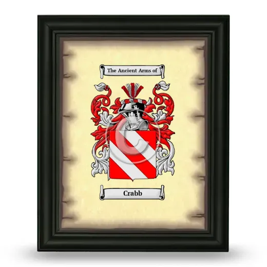 Crabb Coat of Arms Framed - Black