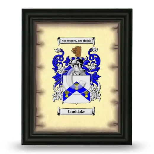 Craddake Coat of Arms Framed - Black