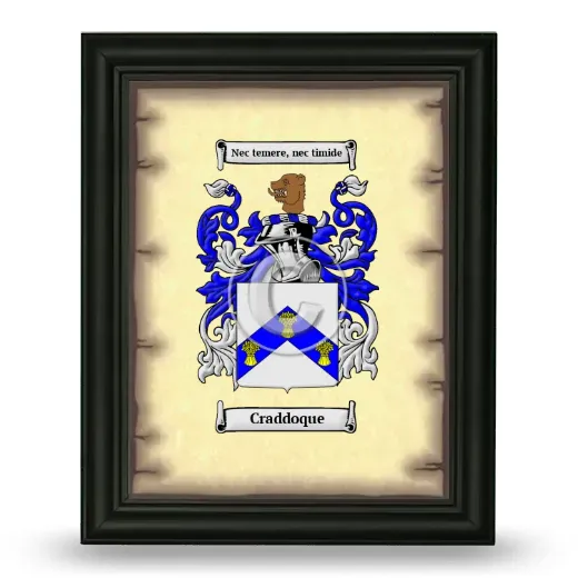 Craddoque Coat of Arms Framed - Black