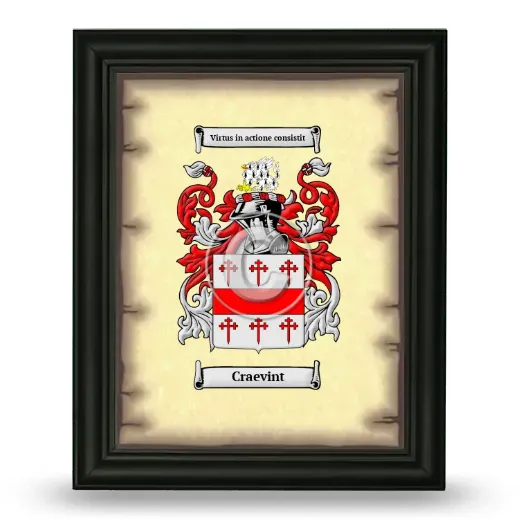 Craevint Coat of Arms Framed - Black