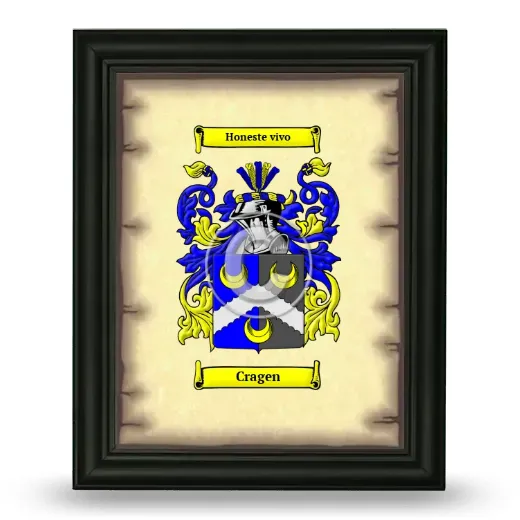Cragen Coat of Arms Framed - Black