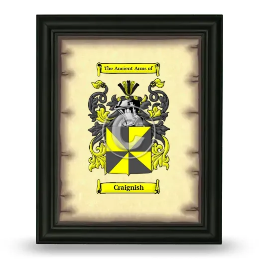 Craignish Coat of Arms Framed - Black