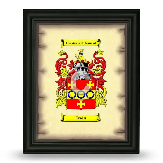 Crain Coat of Arms Framed - Black