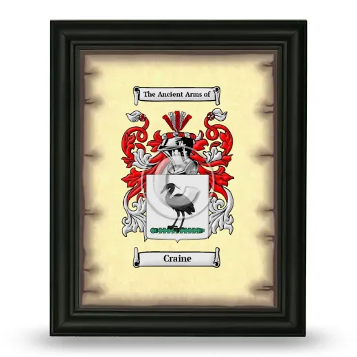 Craine Coat of Arms Framed - Black