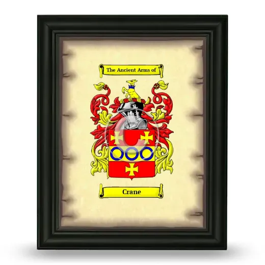 Crane Coat of Arms Framed - Black
