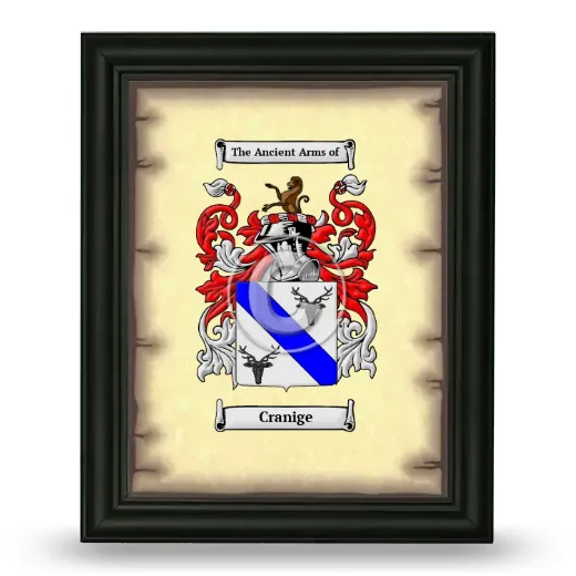 Cranige Coat of Arms Framed - Black