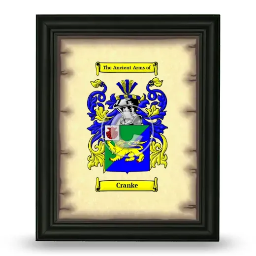 Cranke Coat of Arms Framed - Black