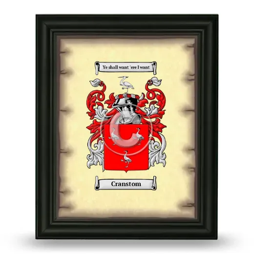 Cranstom Coat of Arms Framed - Black