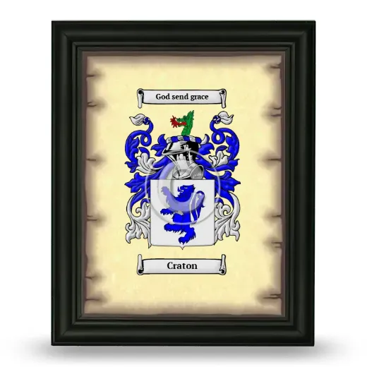 Craton Coat of Arms Framed - Black