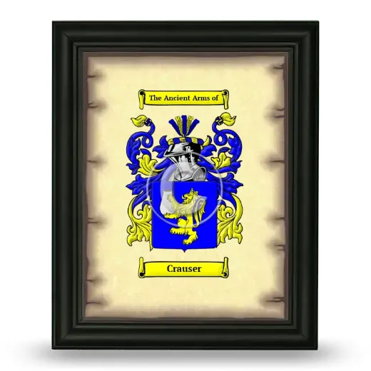 Crauser Coat of Arms Framed - Black