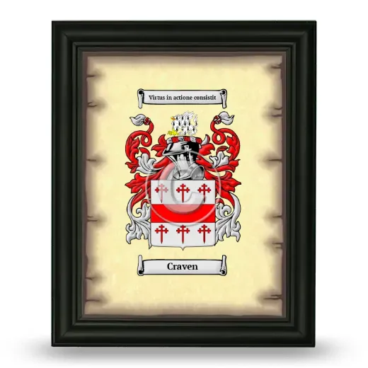 Craven Coat of Arms Framed - Black