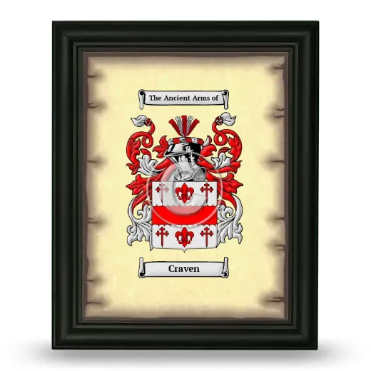 Craven Coat of Arms Framed - Black