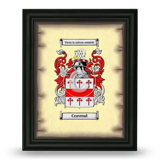 Cravend Coat of Arms Framed - Black